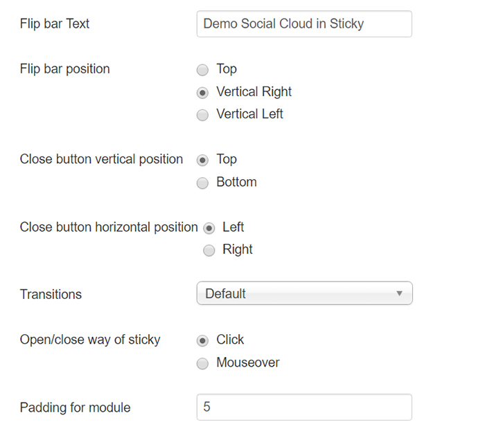 SJ Sticky any Module backend screenshots
